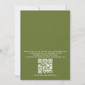 Invitation Arbres Forêt de Pins Rustique Élégant Code QR Mari (Dos)