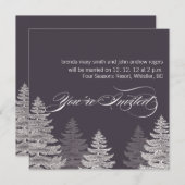 Invitation Arbres modernes gris d'invitations de mariage (Devant / Derrière)