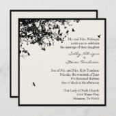 Invitation Arbres noirs et oiseaux (Devant / Derrière)