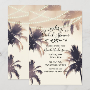 Invitation Arbres Palmiers Tropicaux & Lumières Fête de Maria