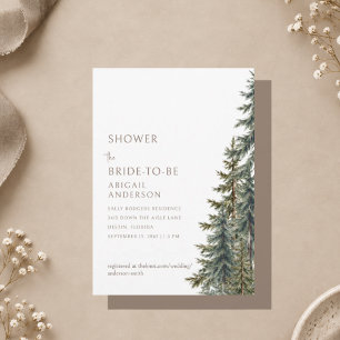Invitation Arbres persistants d'hiver Mocha Taupe Baby Shower