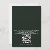 Invitation Arbres Pin Forêt Rustique Élégant Code QR Mariage (Dos)
