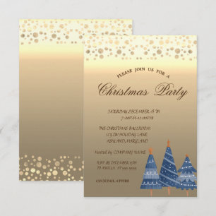 Invitation Arbres pins bleus, Fête de Noël de Dots Corporate