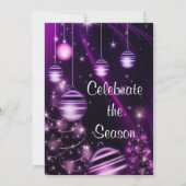 Invitation Arbres pourpres et ornements de Noël Fête (Dos)