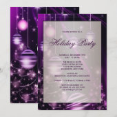 Invitation Arbres pourpres et ornements de Noël Fête (Devant / Derrière)