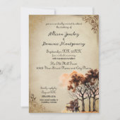 Invitation Arbres rustiques Romantique Mariage d'automne (Devant)