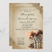 Invitation Arbres rustiques Romantique Mariage d'automne (Devant / Derrière)