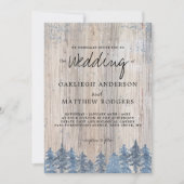 Invitation Arbres rustiques Snowy Mariage de forêt d'hiver (Devant)