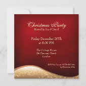 Invitation Arbres scintillants de Noël élégants en rouge (Dos)