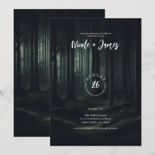 Invitation Arbres sombres et sombres de la forêt au mariage c