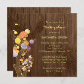 Invitation Arbres sur Wedding shower de grain de bois rustiqu (Devant / Derrière)