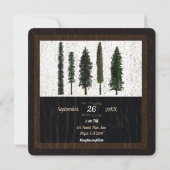 Invitation Arbres verts de forêt Mariage boisé rustique (Dos)