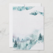 Invitation Arbres verts et blancs d'hiver simples et modernes (Dos)