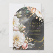 Invitation Arc à charbon Mariage Floral Drama ID1022 (Devant)