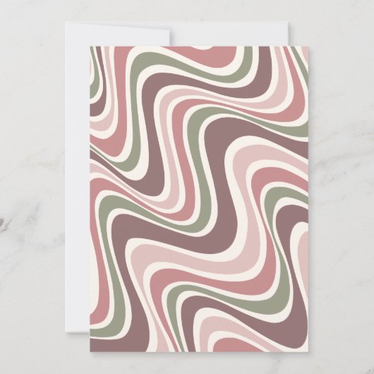 Invitation Arc à fleurs Retro Sage Brown Peach Anniversaire (Dos)