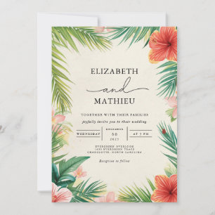 Invitation Arc à fleurs tropicales Mariage romantique
