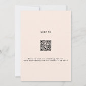 Invitation Arc à rougeur rose floral code QR mariage RSVP (Dos)