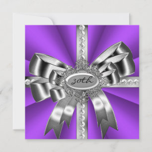 Invitation Arc Argenté Violet 30ème Gems Noir Blanc