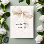 Invitation Arc beige élégant Sweet 16<br><div class="desc">Un arrière - plan beige doux,  crème,  décoré d'un grand arc. Personnalisez et ajoutez un nom et des détails du parti.</div>