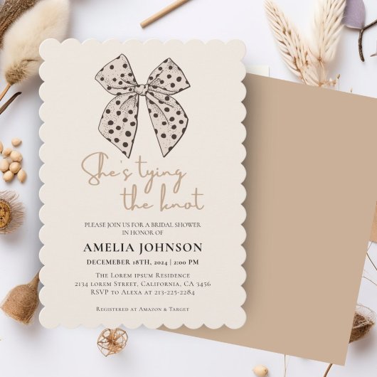 Invitation Arc beige Elle noue la Fête des mariées