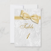 Invitation Arc blanc de Faux de damassé et d'or (Dos)