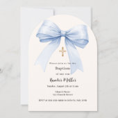 Invitation Arc bleu crème garçon Baptême (Devant)