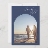 Invitation Arc bleu de la marine moderne Mariage photo initia (Dos)