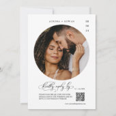 Invitation Arc bleu Dusty Code QR Mariage Photo (Dos)