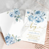 Invitation Arc bleu floral Dusty C'est un Baby shower garçon