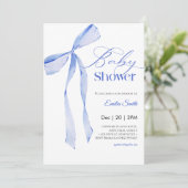 Invitation Arc bleu garçon Baby shower (Debout devant)