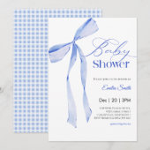 Invitation Arc bleu garçon Baby shower (Devant / Derrière)