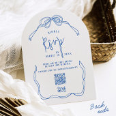 Invitation Arc bleu rétro moderne dessiné à la main de manièr