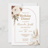 Invitation Arc Bohème de Citrouille d'Automne Fleur d'Anniver (Devant)