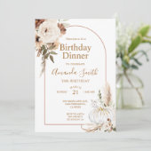 Invitation Arc Bohème de Citrouille d'Automne Fleur d'Anniver (Debout devant)