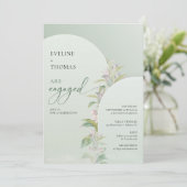 Invitation Arc boho moderne verdure eucalyptus floral (Debout devant)