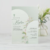 Invitation Arc boho printemps vert eucalyptus floral (Debout devant)