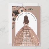 Invitation Arc Boho rose Floral Quinceañera (Devant)