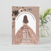 Invitation Arc Boho rose Floral Quinceañera (Debout devant)