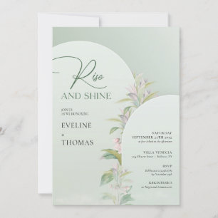 Invitation Arc Boho verdure florale blush Monter et briller