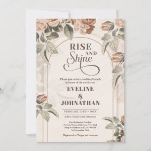Invitation Arc Boho vintage terre cuite rose Monter et brille