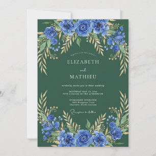 Invitation Arc botanique Deep Blue pour mariage