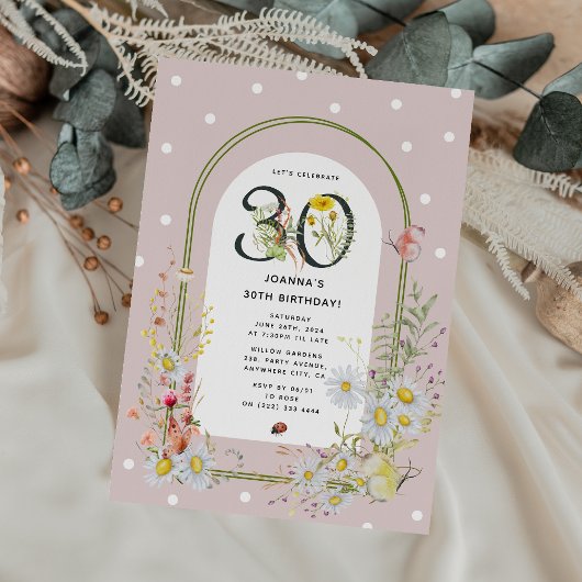 Invitation Arc botanique floral 30e anniversaire