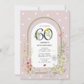 Invitation Arc botanique floral 60e fête d'anniversaire (Devant)