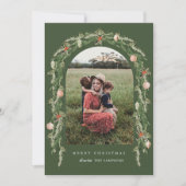 Invitation Arc Botanique Moderne Photo Noël Vacances (Devant)