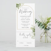 Invitation Arc Botanique Verdure Or Tout en un Mariage (Debout devant)