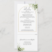 Invitation Arc Botanique Verdure Or Tout en un Mariage (Dos)