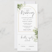 Invitation Arc Botanique Verdure Or Tout en un Mariage (Devant)