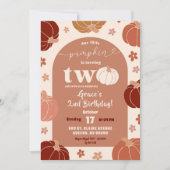 Invitation Arc Citrouille rétro Floral 2e Fille d'anniversair (Devant)