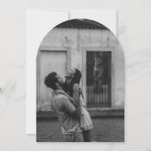 Invitation Arc Classy Élégant Simple Minimal Mariage noir (Dos)