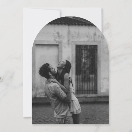 Invitation Arc Classy Élégant Simple Minimal Mariage noir (Dos)